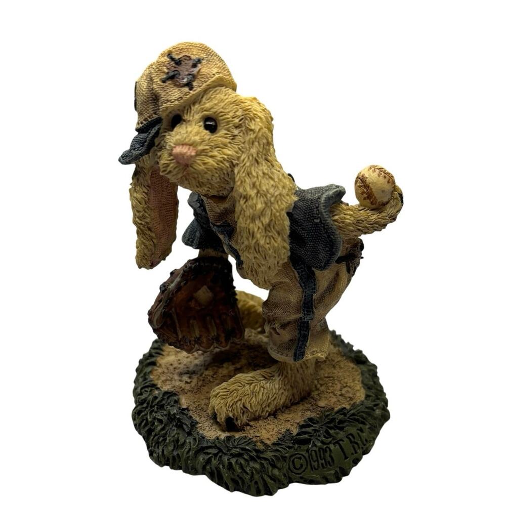 Boyds Bearstone Collection 1993 Vintage Resin Figurine Lefty On The Mound #2253